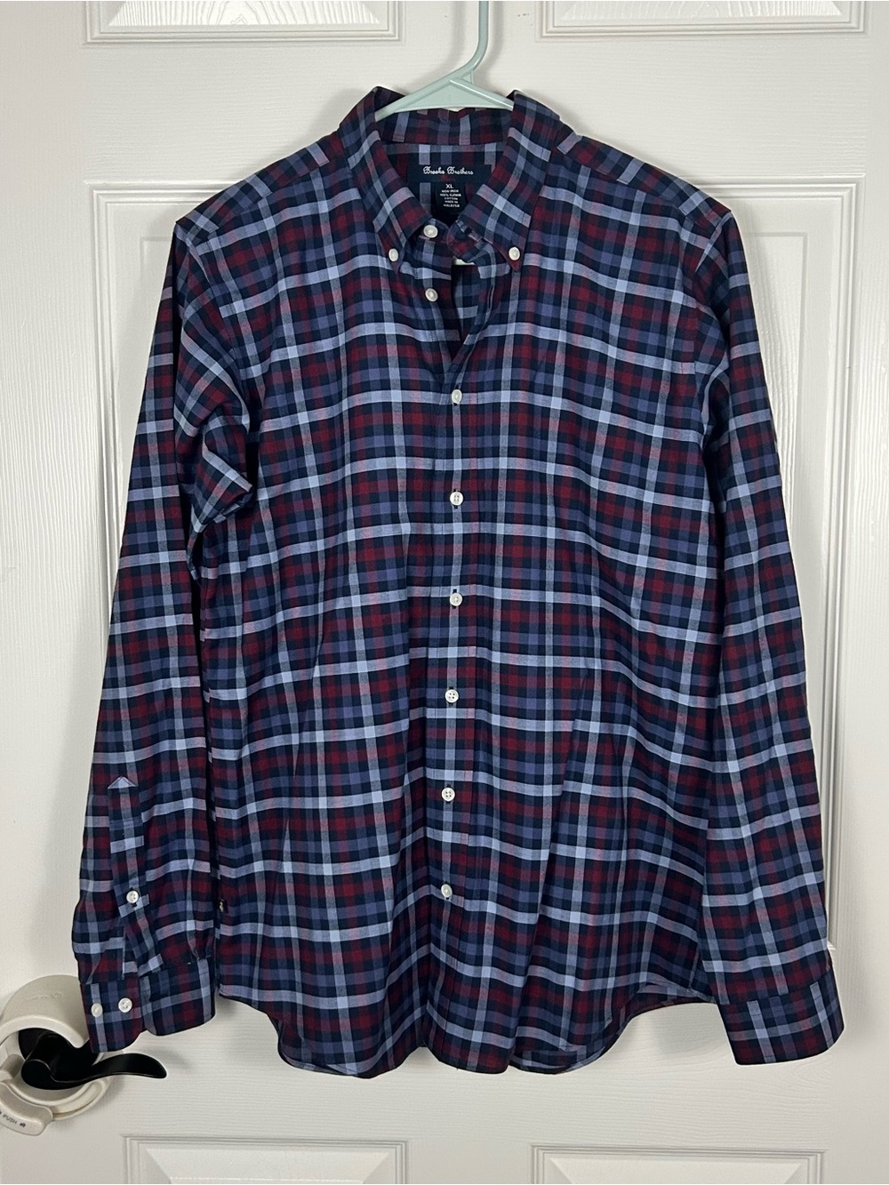 Brooks Brothers Fleece 100% Supima Cotton Non-Iron Plaid Shirt XL